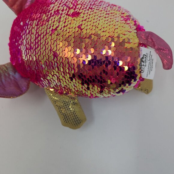 Sequin Pig Plush Pink Gold Glitter Flippable Sequin Cra-Z-Art Stuffed Animal 7" - Picture 8 of 8